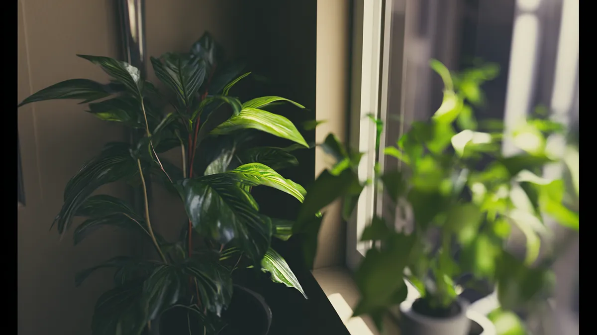 Plantas de interior próximas a uma janela recebendo luz natural