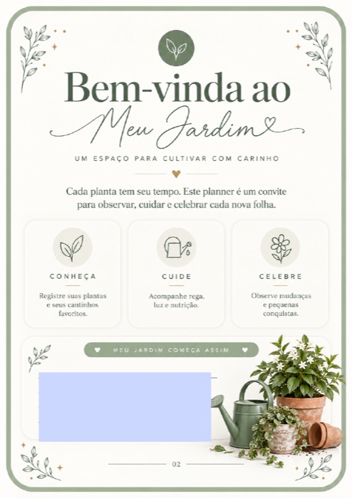 Página interna — Planner do Meu Jardim