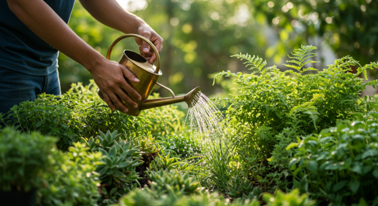 como regar plantas corretamente em casa